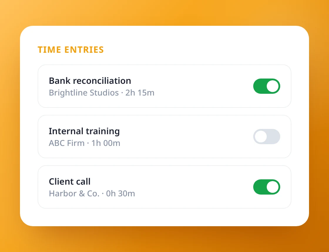 Billable or not, on every entry