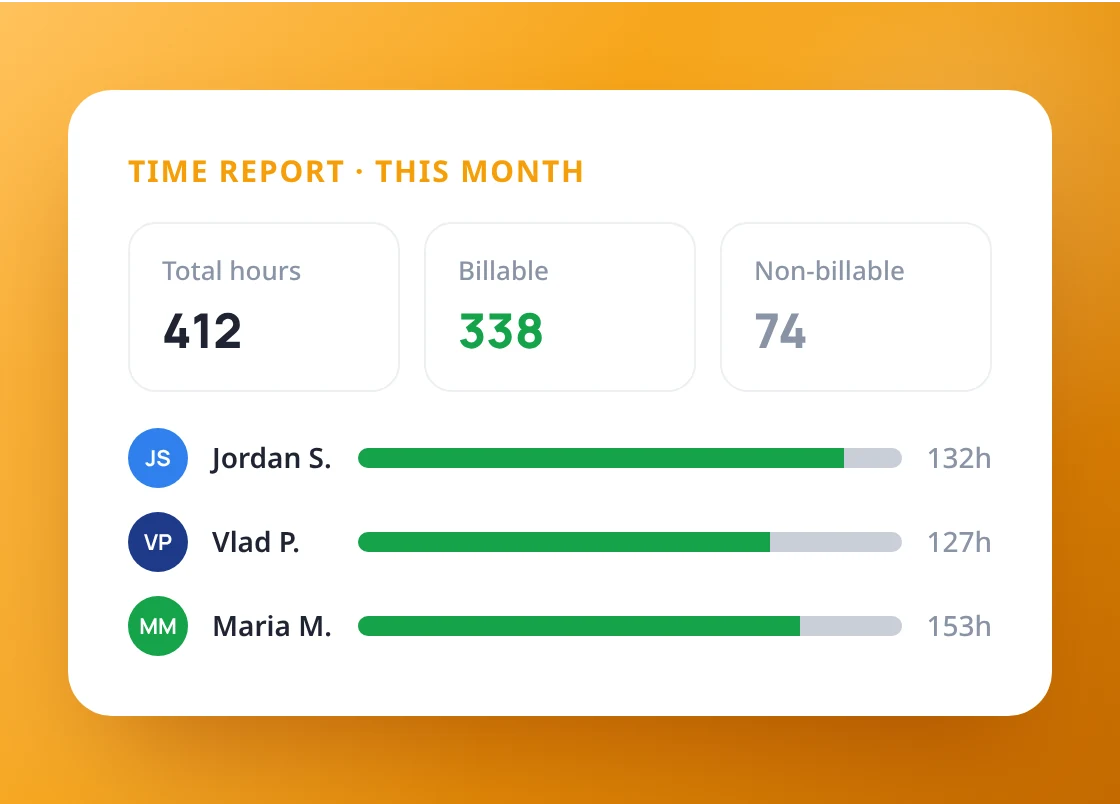 See billable and non-billable side by side
