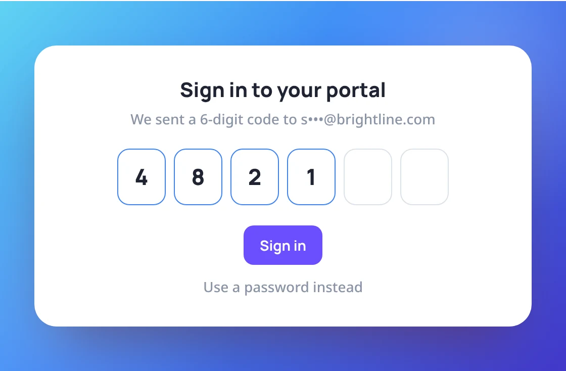 Sign in with a password or a code