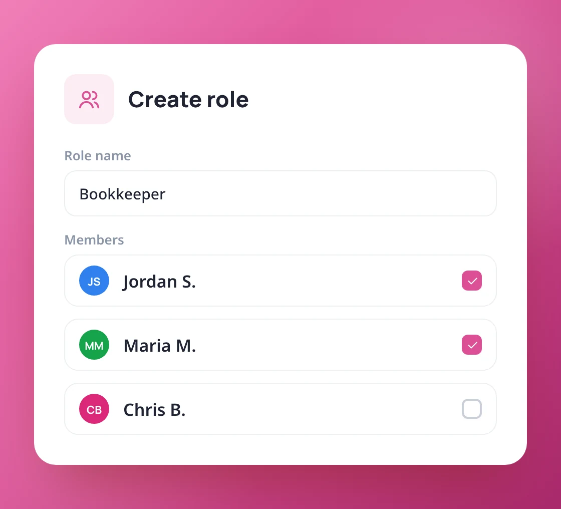 Group your team by what they do