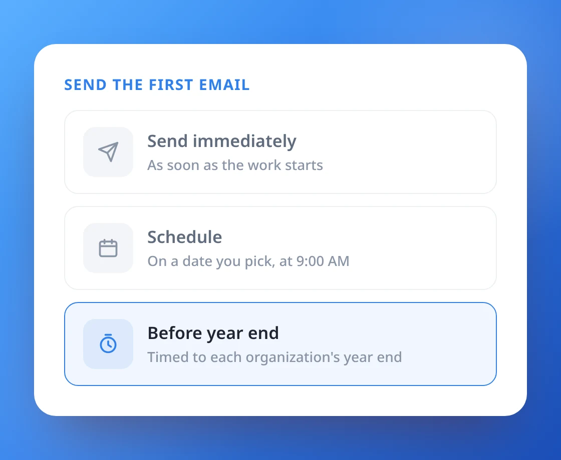 Timed around your clients' year end